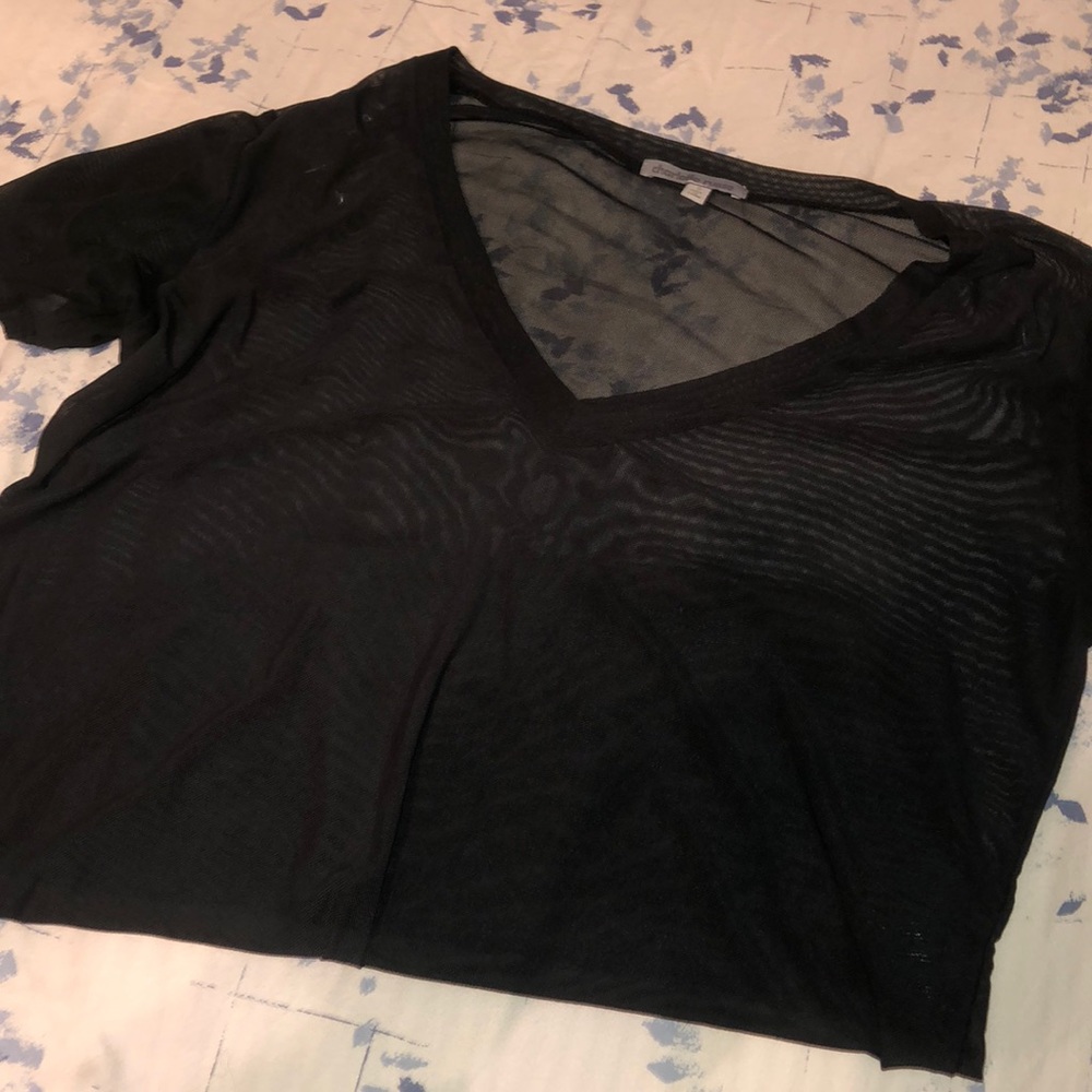 black mesh top